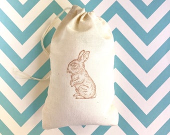 Bunny Favor Bags Easter Party Bag Candy Goodie Bags Baby Shower Muslin Bag Wedding Welcome Gift Bag Woodland Farm Animal Jewelry Soap