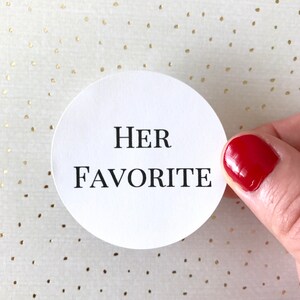His Her Favorite Stickers | Wedding Treat Favor Bag Circle Round Label Envelope Seal Thank You Gift Bag Cards Package Goodie Candy Bag