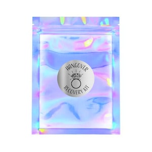 Sacos para kit de recuperação de ressaca | Anel de diamante para despedida de solteira, sacos para lembrancinhas de casamento, bem-vindo, ressaca, presente de recuperação, goodie, iridescente, holográfico