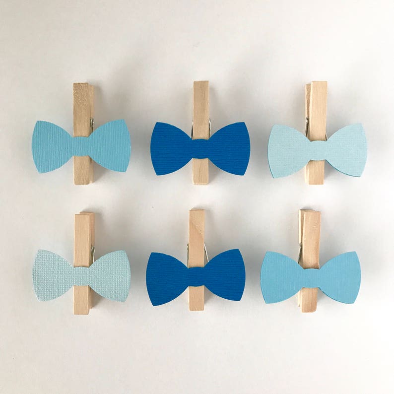 Blue Bow Tie Clothespin Baby Shower Decoration Dont Say Baby Etsy