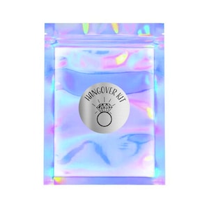 Hangover Kit Bags | Diamond Ring Bachelorette Party Favor Bags Wedding Welcome Hangover Recovery Gift Goodie Iridescent Holographic