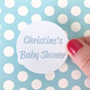 Custom Baby Shower Stickers | Personalized Baby Boy Round Circle Sticker Favor Bag Label | Its a Boy Blue Gift Bag Bag Envelope Seal Package