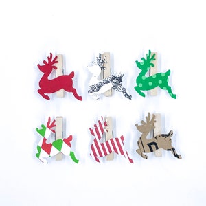 Rentier Wäscheklammern Weihnachtsdekoration Papier Ausschnitte Kartenhalter Girlande Display Wäscheklammern Geschenkpapier Clips Namensschilder Urlaub Spiele