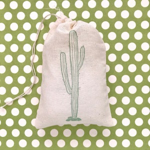 Cactus Favor Bags | Bachelorette Party Bag Birthday Gift Bag Wedding Welcome Baby Shower Succulent Muslin Bag Soap Jewelry Goodie Candy