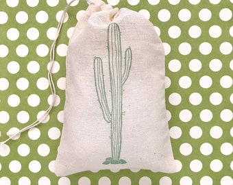 Cactus Favor Bags | Bachelorette Party Bag Birthday Gift Bag Wedding Welcome Baby Shower Succulent Muslin Bag Soap Jewelry Goodie Candy