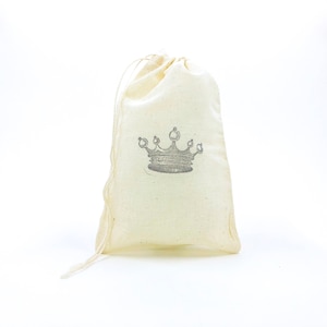 Crown Favor Bags Princess Party Bags Birthday Goodie Bags Candy Muslin Bag Baby Shower Gift Bag Wedding Welcome Jewelry Soap Bag image 1