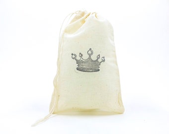 Crown Favor Bags Princess Party Bags Birthday Goodie Bags Candy Muslin Bag Baby Shower Gift Bag Wedding Welcome Jewelry Soap Bag