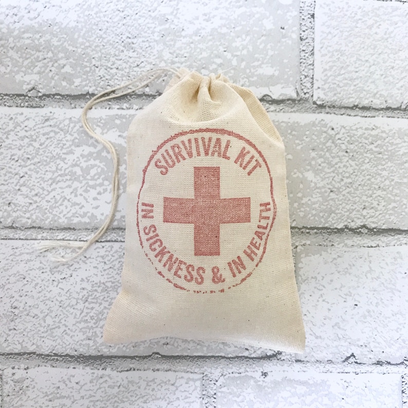 Bachelorette Favor Bags Holiday Hangover Party Bags Wedding Welcome Recovery Muslin Goodie Gift Bag Groomsmen Bachelor Survival Kit Bag