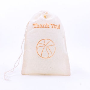 Basketball Favor Bags Sports Party Bag Birthday Goodie Candy Bag Groomsmen Gift Bag Baby Shower Muslin Cotton Fabric Cloth Soap
