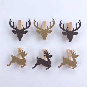 Reh Rentier Wäscheklammern Weihnachtsdekoration Papier Ausschnitte Kit Urlaub Karte Aufhänger Halter Banner Geschenkverpackung Kleidung Clips Pins Name Tag