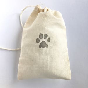 Paw Print Favor Bags Dog Goodie Bag Party Bags Wedding Welcome Baby Shower Candy Bag Cat Birthday Bridesmaid Soap Jewelry Muslin image 6