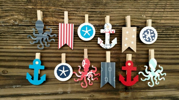 Nautical Clothespins Decoration Baby Shower Games Wedding Etsy