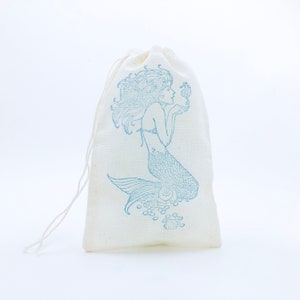 Mermaid Favor Bags Birthday Party Bags Bachelorette Goodie Bags Nautical Beach Gift Bag Baby Shower Candy Wedding Welcome Bridesmaid Goodie