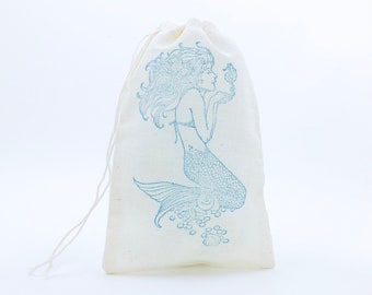 Mermaid Favor Bags Birthday Party Bags Bachelorette Goodie Bags Nautical Beach Gift Bag Baby Shower Candy Wedding Welcome Bridesmaid Goodie