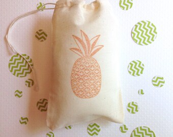 Pineapple Favor Bags Hawaiian Party Bags Nautical Tropical Hawaii Beach Wedding Welcome Bachelorette Aloha Baby Birthday Candy Goodie