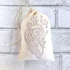 Mermaid Favor Bags Princess Birthday Party Bag Goodie Candy Gift Bag Baby Shower Jewelry Soap Bachelorette Bridesmaid Beach Nautical