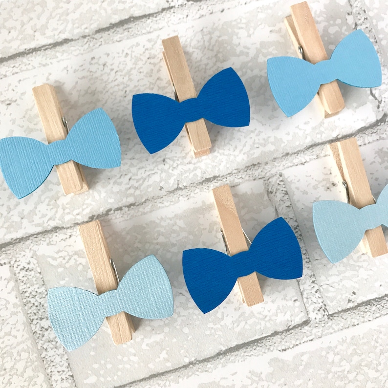 Blue Bow Tie Clothespin Baby Shower Decoration Dont Say Baby Etsy