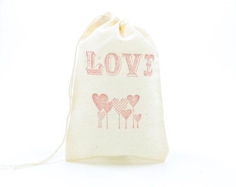 Love Hearts Favor Bags Valentine Party Bag Love Gift Bag Wedding Welcome Cloth Bag Baby Shower Jewelry Soap Candy Goodie Treat Bag