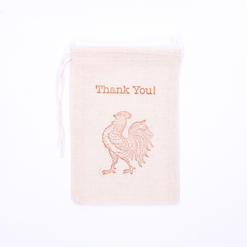 Rooster Favor Bags Wedding Welcome Party Bags Birthday Baby Shower Gift Bag Country Western Farm Candy Goodie Soap Gift Bag image 4