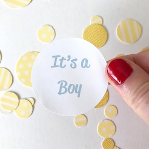 It&#39;s a Boy Stickers | Baby Shower Favor Bag Circle Sticker | Baby Boy Blue Favor Bag Gift Label | Envelope Seal Package Sticker