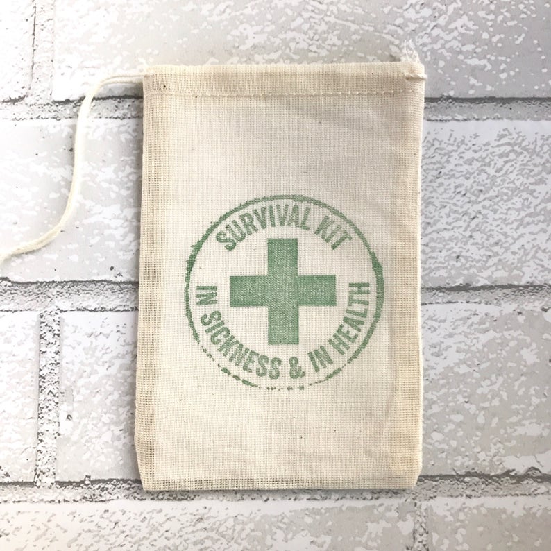 Bachelorette Favor Bags Holiday Hangover Party Bags Wedding Welcome Recovery Muslin Goodie Gift Bag Groomsmen Bachelor Survival Kit Bag