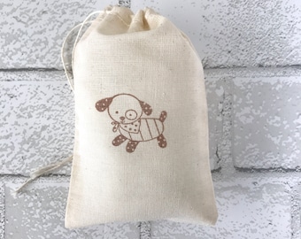 Dog Favor Bags Puppy Party Bag Birthday Wedding Welcome Baby Shower Goodie Candy Treat Bag Bridesmaid Jewelry Soap Cloth Muslin