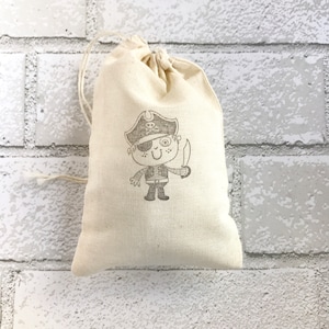 Pirate Favor Bags | Birthday Party Goodie Bags Candy Bag Baby Shower Muslin Cloth Treat Bag Soap Bag Groomsmen Gift for Him