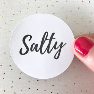 Salty and Sweet Stickers | Wedding Treat Favor Bag Circle Round Label Envelope Seal Thank You Gift Bag Cards Package Goodie Candy Bag