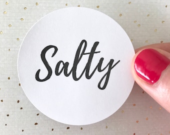 Salty and Sweet Stickers | Wedding Treat Favor Bag Circle Round Label Envelope Seal Thank You Gift Bag Cards Package Goodie Candy Bag