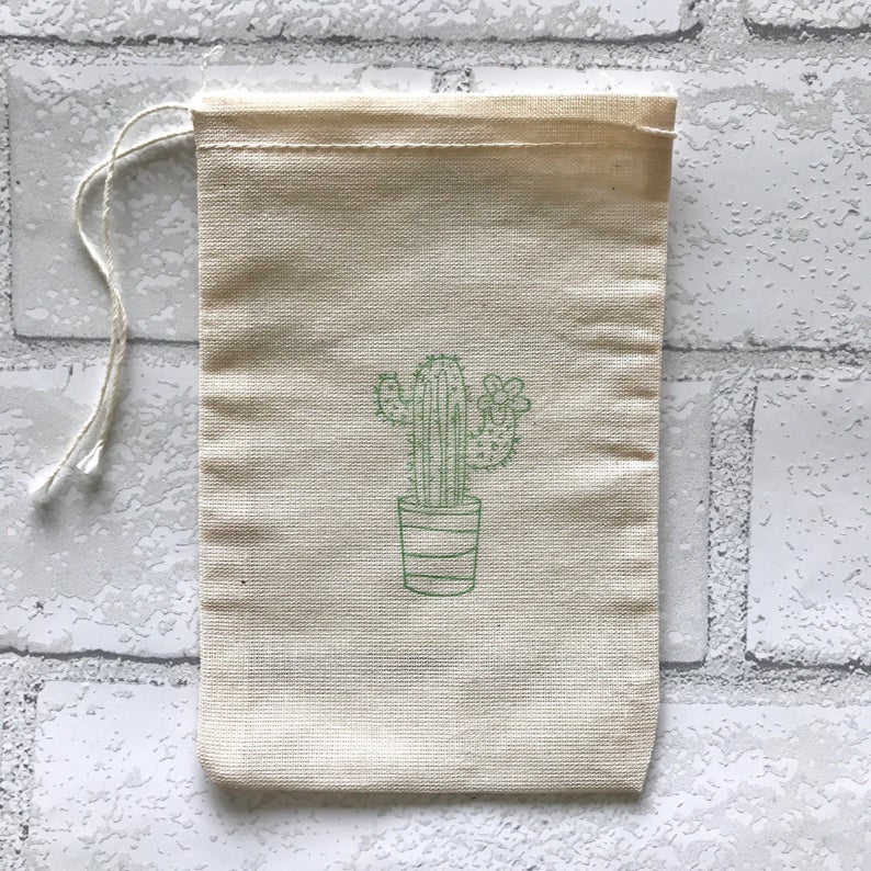 Cactus Favor Bags Bachelorette Party Bags Wedding Welcome Baby Shower Succulent Candy Goodie Gift Bag Birthday Muslin Cloth Bag image 5