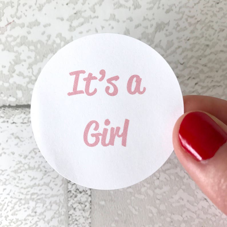 Envelope Seal Package Sticker It/'s a Girl Stickers Baby Girl Pink Favor Bag Gift Label Baby Shower Favor Bag Circle Sticker