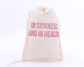 In Sickness and In Health Bags | Survival Kit Hangover Kit Bachelorette Favor Party Bags Wedding Recovery Goodie Gift Bag Groomsmen Bachelor