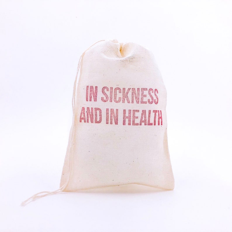 In Sickness and In Health Bags Survival Kit Hangover Kit Bachelorette Favor Party Bags Wedding Recovery Goodie Gift Bag Groomsmen Bachelor image 1
