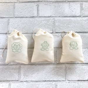 Lion Tiger Monkey Favor Bags | Birthday Party Zoo Baby Shower Goodie Candy Bag Safari Jungle Gift Bag Soap Jewelry Muslin Cloth