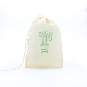 Cactus Favor Bags Bachelorette Party Bags Wedding Welcome Baby Shower Succulent Candy Goodie Gift Bag Birthday Muslin Cloth Bag image 2