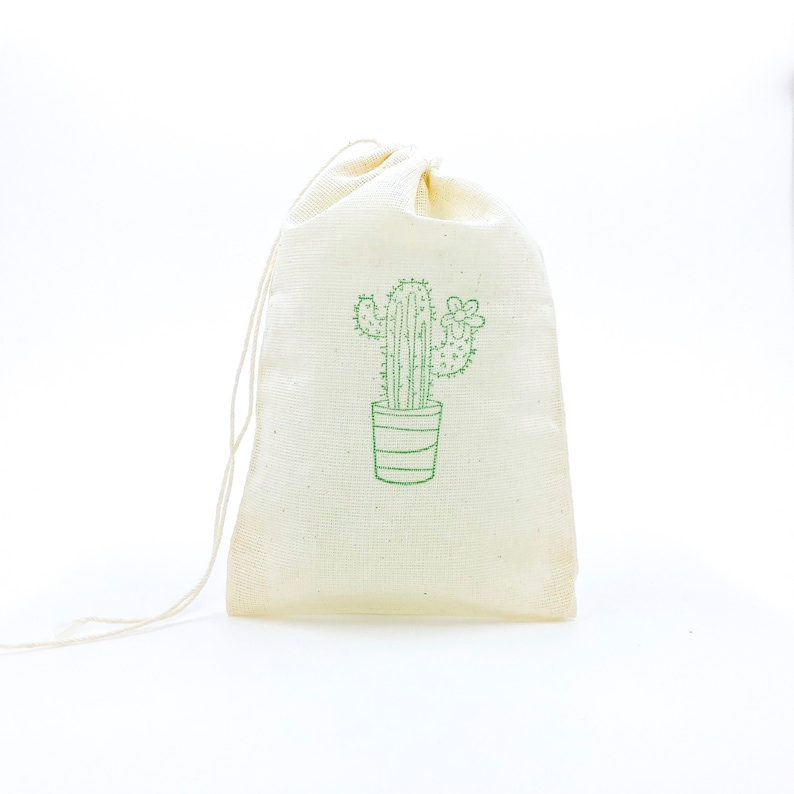 Cactus Favor Bags Bachelorette Party Bags Wedding Welcome Baby Shower Succulent Candy Goodie Gift Bag Birthday Muslin Cloth Bag image 2