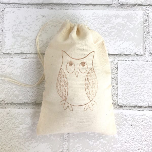 Owl Favor Bags Nature Party Bag Animal Baby Shower Gift Bag Birthday Party Wedding Welcome Bachelorette Bridesmaid Candy Goodie Jewelry Soap