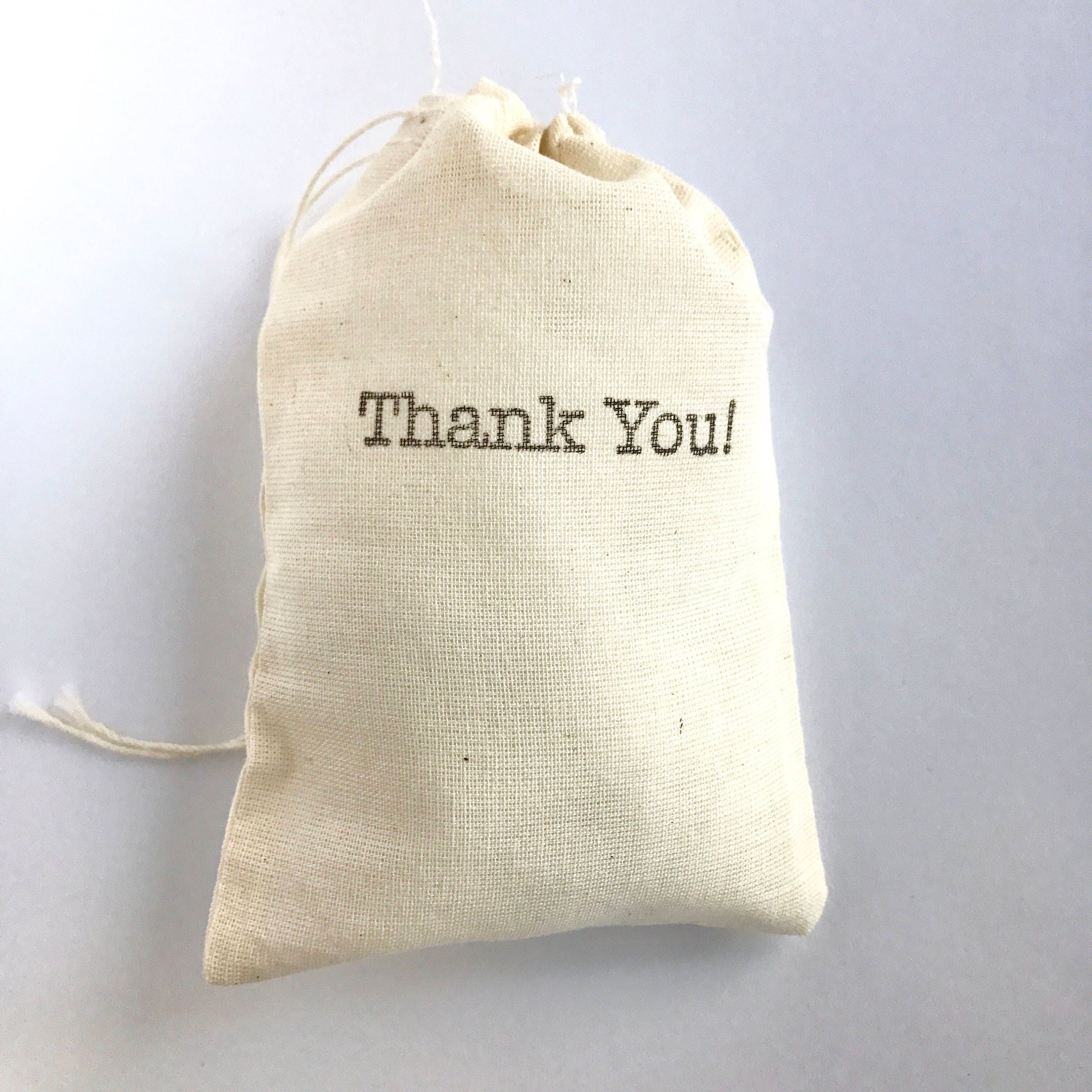 Thank You Favor Bag Muslin Bag Party Favor Baby Shower Wedding - Etsy