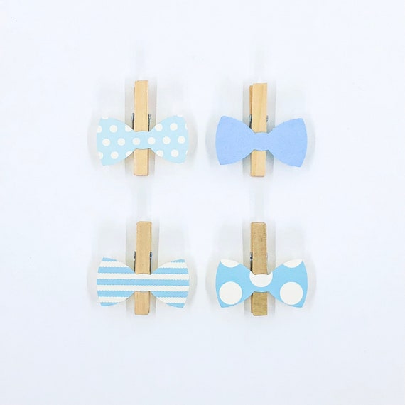 Don't Say Baby Clothespins Blue Baby Shower Decoration Bow Etsy