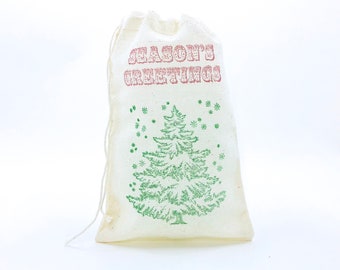 Christmas Tree Favor Bags Christmas Party Bags Holiday Goodie Candy Bags Muslin Bag Gift Bag Cloth Cotton Bags Gift Wrap Exchange Soap