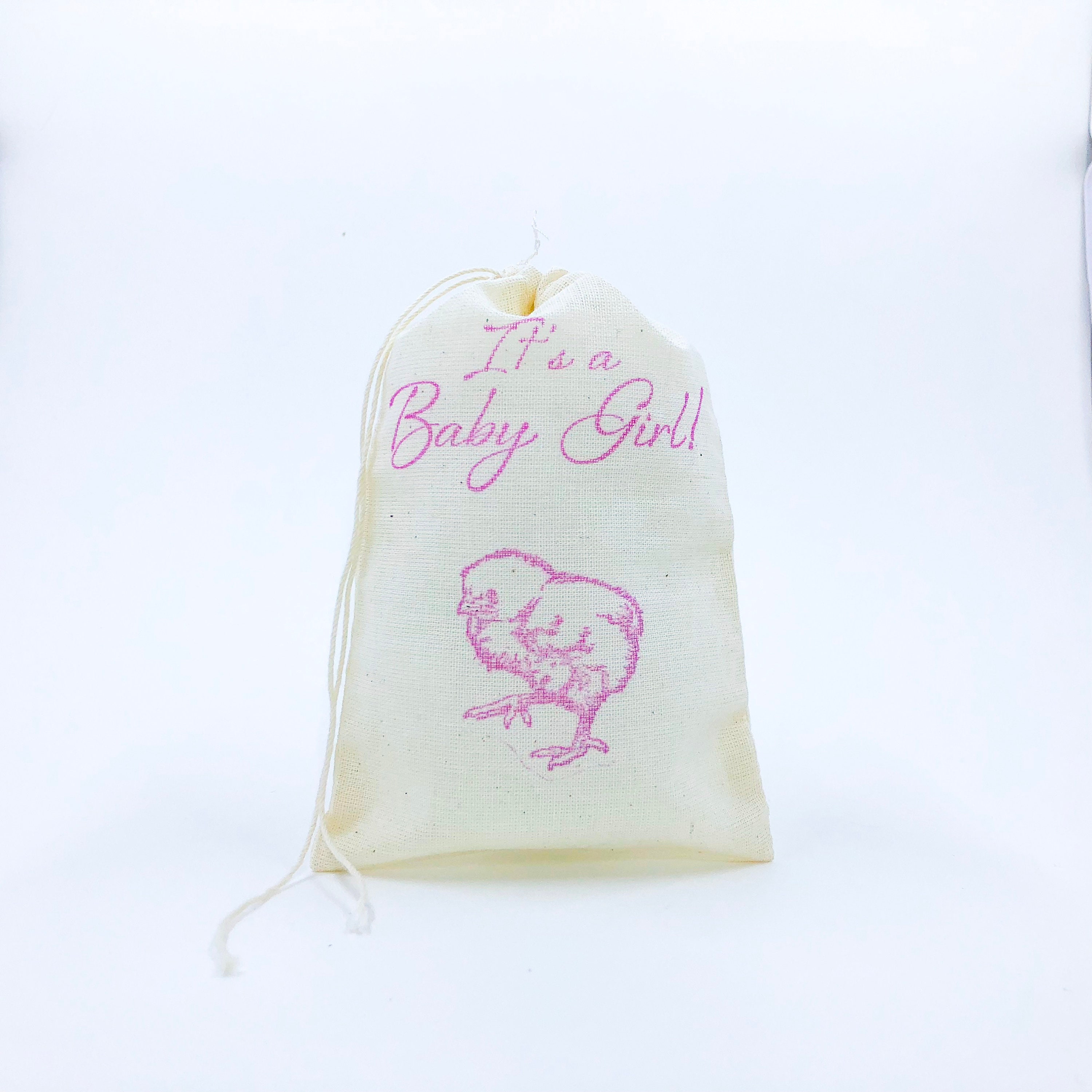 Its a Baby Girl Baby Shower Favor Bag Chick Muslin Bag Party Etsy