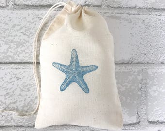 Starfish Favor Bags Nautical Party Bag Beach Gift Bag Nautical Goodie Candy Wedding Welcome Birthday Bachelorette Hawaii Ocean Baby Shower