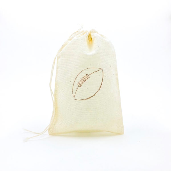 Football Favor Bags Sports Theme Party Bags Birthday Goodie Candy Bags Baby Shower Gift Bag Groomsmen Soap Muslin