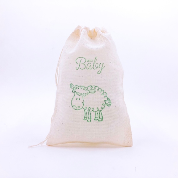 Lamb Favor Bags Sheep Party Bags Farm Animal Baby Shower Candy Gift Bags Nursery Rhyme Theme Jewelry Soap Cloth Muslin Bags