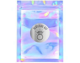 Survival Kit Taschen | Bachelorette Party Favor Taschen Hochzeit Willkommen Kater Genesung Goodie Irisierend Holographisch