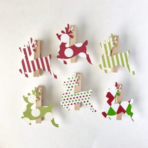 Rentier Wäscheklammern Weihnachtsdekoration Papier Ausschnitte Kartenhalter Girlande Display Wäscheklammern Geschenkpapier Clips Namensschilder Urlaub Spiele