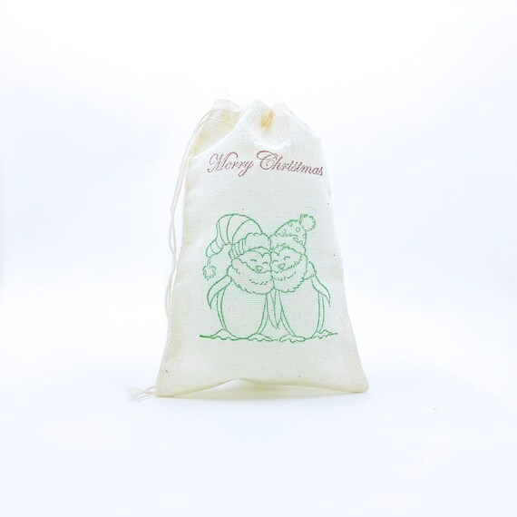 6 Sacchetti Natalizi In Peluche – Forme Di Babbo Natale, Renna E Pinguino, Con Cordoncino, Per Caramelle E Piccoli Regali - 2