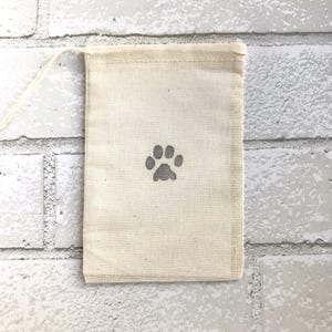 Paw Print Favor Bags Dog Goodie Bag Party Bags Wedding Welcome Baby Shower Candy Bag Cat Birthday Bridesmaid Soap Jewelry Muslin image 5