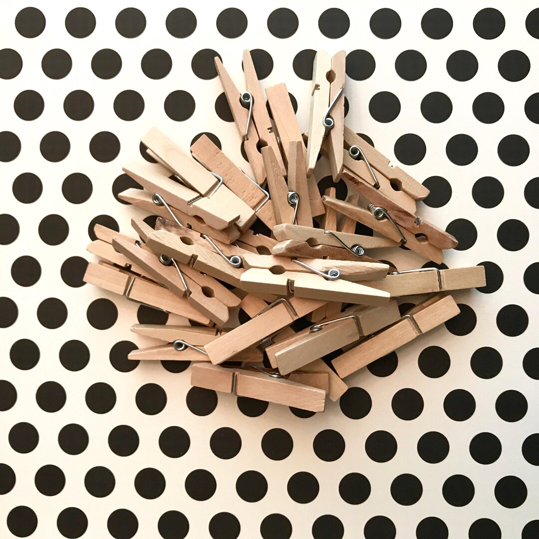 Clothespins 25 Bulk Natural Unfinished Wood Mini Clothes Pins Etsy