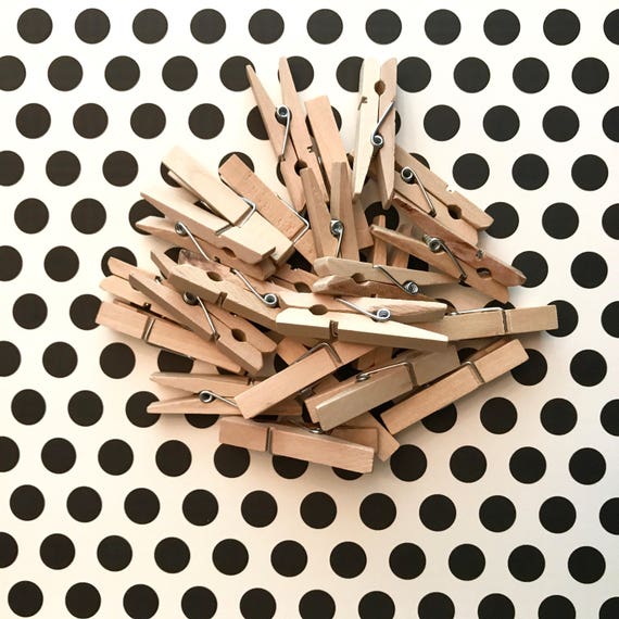 Clothespins 25 Bulk Natural Unfinished Wood Mini Clothes Pins Etsy